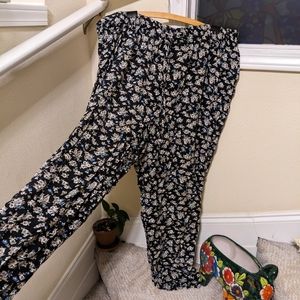 Anxiety women's plus size floral black pants